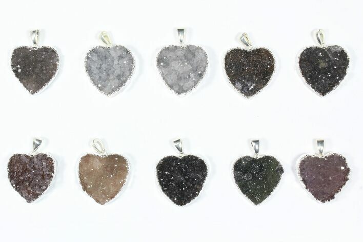Lot: Druzy Amethyst Heart Pendants - Pieces #84086